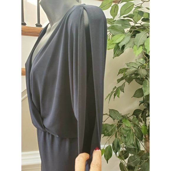 C Women's Solid Black Polyester V-Neck Cold Shoulder Sleeve Casual Romper Size S - Picture 6 of 11